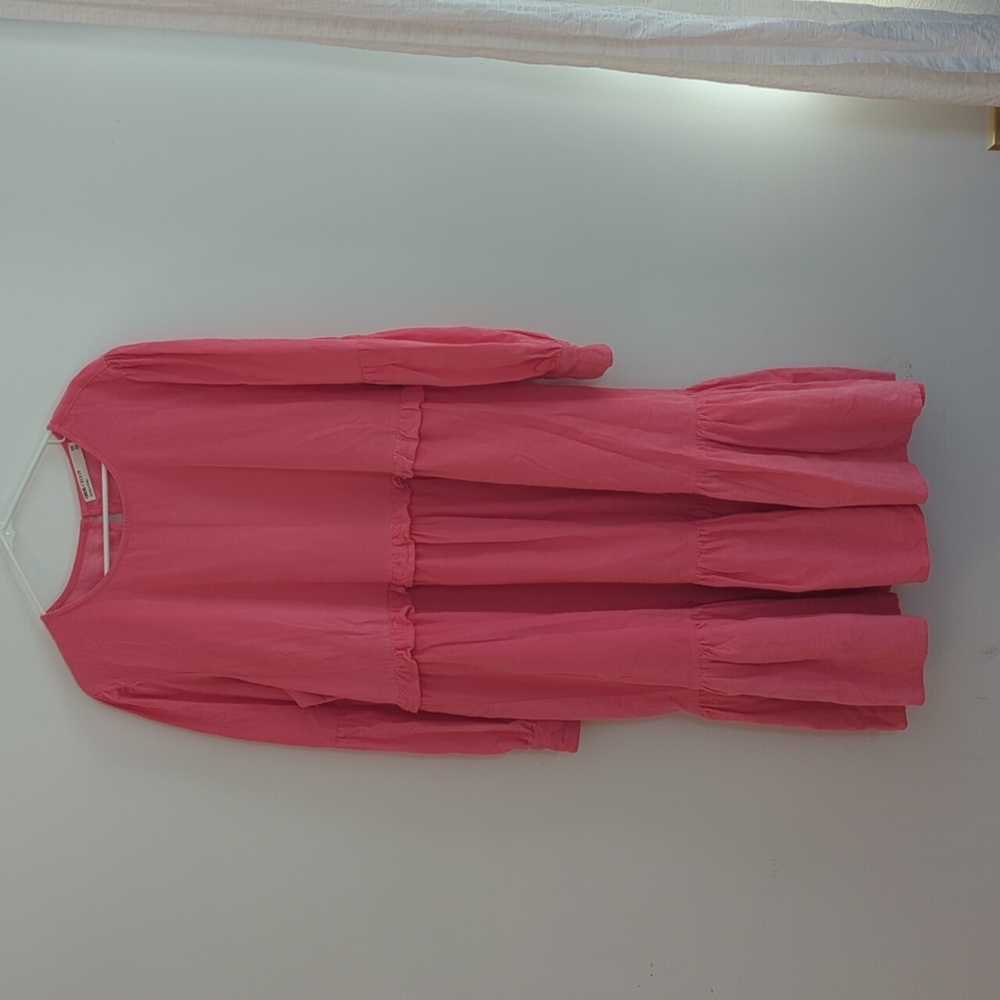 ASOS Bright Pink Corduroy Tiered Dress (US 18/UK 22)
